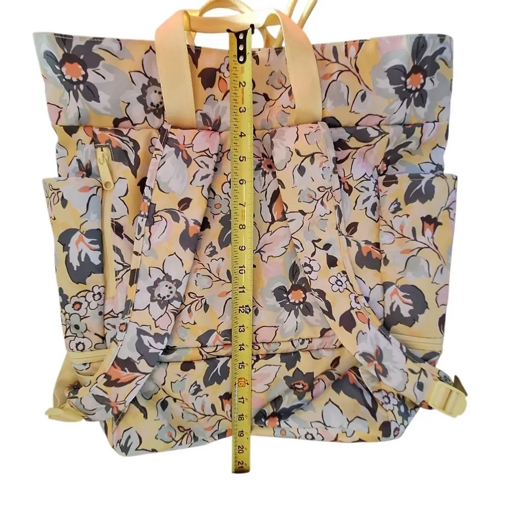 Vera Bradley Sunny Garden ReActive Backpack Sport Bag Yellow Floral Huge NWOT